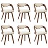 vidaXL Cadeiras jantar 6 pcs madeira curvada e couro artificial creme