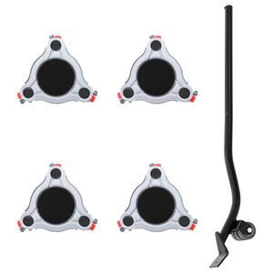 vidaXL Rolos para m&oacute;veis 4 pe&ccedil;as com elevador 14,5x13,5x4 cm A&ccedil;o 400 kg