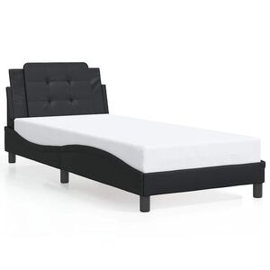 vidaXL Estrutura de cama sem colch&atilde;o Zadar 90x190 cm couro artificial preto