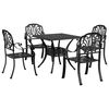 vidaXL 5 pcs conjunto de jantar para jardim alum&iacute;nio fundido preto