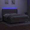 vidaXL Cama box spring colch&atilde;o/LED 180x200cm tecido cinza-acastanhado