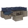 vidaXL Conjunto de sof&aacute; de jardim com 7 pe&ccedil;as e almofadas em rattan sint&eacute;tico cinza