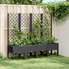 vidaXL Vaso/floreira de jardim c/ treli&ccedil;a 160x40x142 cm PP preto