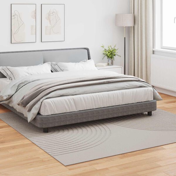 vidaXL Tapetes de &aacute;rea Quadrado HUARTE Creme 240 x 240 cm Poli&eacute;ster