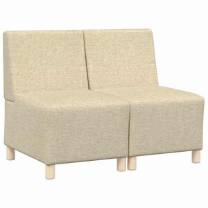 vidaXL Unidade de Sof&aacute; Modular Sem Bra&ccedil;os 2 unid. Creme tecido