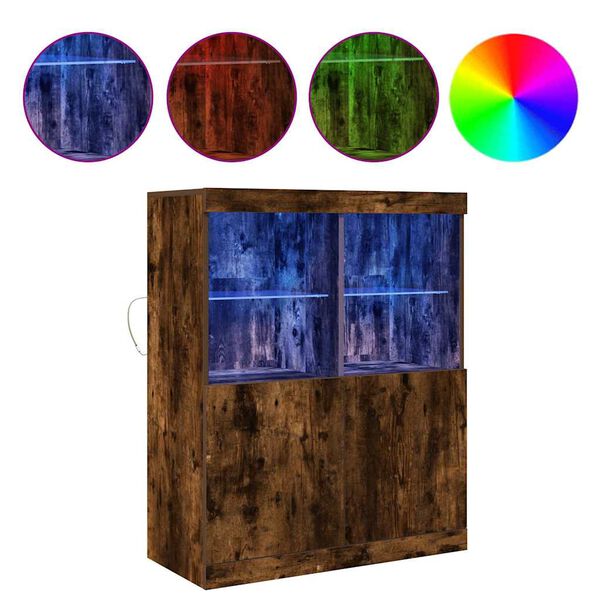 vidaXL Aparador 81x37x100 cm derivados de madeira carvalho fumado