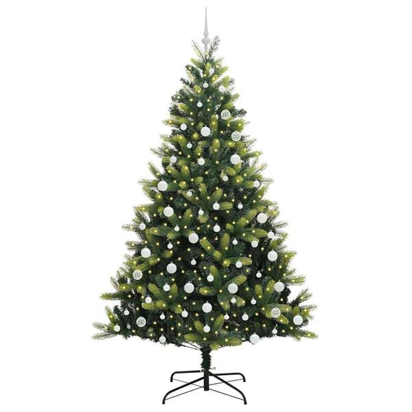 vidaXL &Aacute;rvore de Natal Artificial Articulada 300 LEDs Verde 210 cm