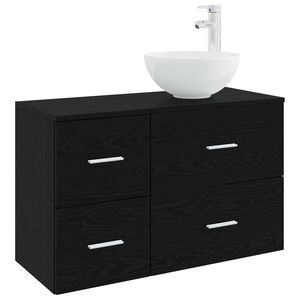 vidaXL Conjunto de M&oacute;veis para Banheiro 2 unid. Carvalho Preto