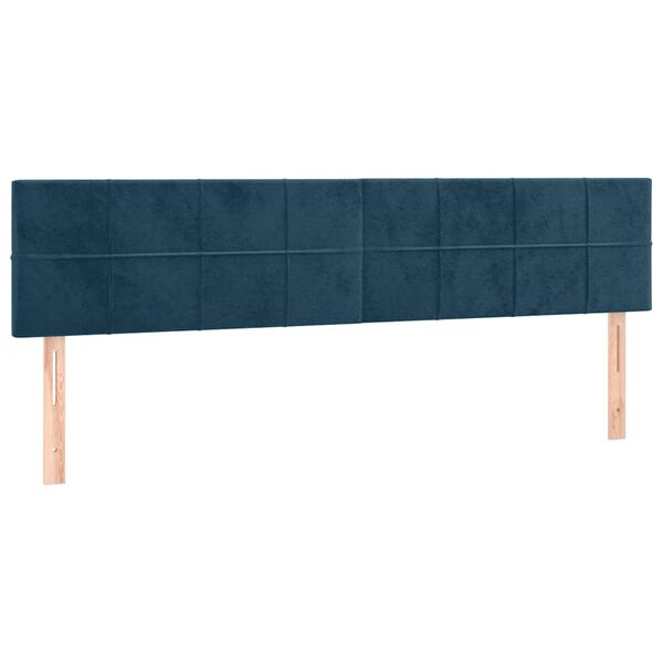 vidaXL Cabeceiras azul-escuro 160x5x78/88 cm veludo