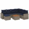 vidaXL Conjunto de sof&aacute; de jardim com 8 pe&ccedil;as e almofadas em rattan sint&eacute;tico cinza