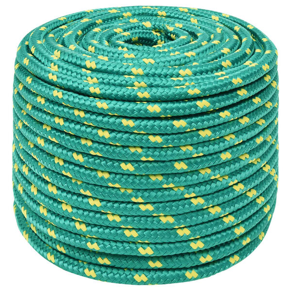 vidaXL Corda de barco 12 mm 100 m polipropileno verde