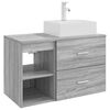 vidaXL Conjunto de M&oacute;veis para Banheiro 2 unid. Sonoma cinzento