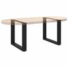 vidaXL P&eacute;s para mesa de centro em formato de U, 2 pe&ccedil;as, preto, 50x(42-43) cm, a&ccedil;o