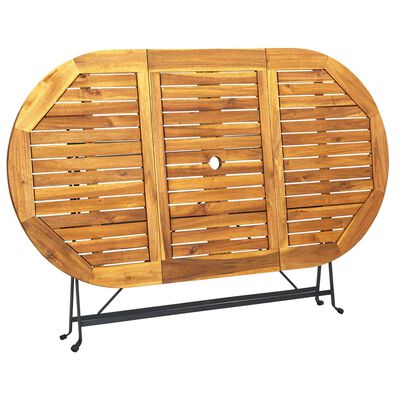 vidaXL Mesa de jardim oval 160x85x74 cm madeira de acácia maciça