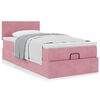 moldura de cama otomana vidaXL com colch&atilde;o rosa 100x200cm veludo