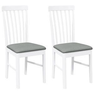 vidaXL Cadeiras de jantar com almofad&otilde;es 2 pcs madeira maci&ccedil;a branco