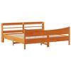 vidaXL Estrutura cama c/ cabeceira 200x200cm pinho maci&ccedil;o castanho-mel