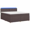 vidaXL Cama box spring com colch&atilde;o Marrom Escuro 200 x 200 cm Tecido