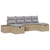 vidaXL Conjunto de Sof&aacute; de Jardim 6 unid. Bege vime PE