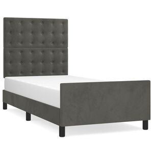 vidaXL Estrutura de cama sem colch&atilde;o 80x200 cm veludo cinzento-escuro