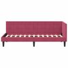 vidaXL Estrutura de Cama de Canto vermelho tinto 80 x 200 cm Veludo