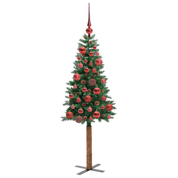 vidaXL &Aacute;rvore de Natal Slim com 150 LEDs com suporte Verde 150 cm