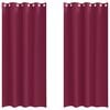 vidaXL Cortinas Blackout com Argolas 2 unid. Vinho Vermelho Poli&eacute;ster
