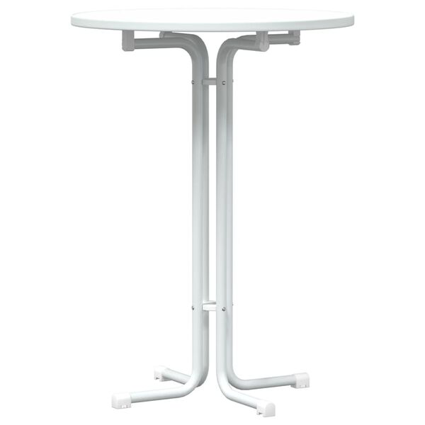 vidaXL Mesa de jantar Ø80x110 cm derivados de madeira e aço branco