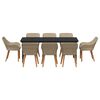 vidaXL Conjunto de Jantar para Jardim com almofada 9 pcs Bege vime PE
