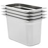 vidaXL Recipientes gastronorm 4 pcs GN 1/3 200 mm a&ccedil;o inoxid&aacute;vel