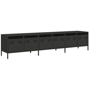 vidaXL M&oacute;vel de TV 202x39x43,5 cm a&ccedil;o laminado a frio preto