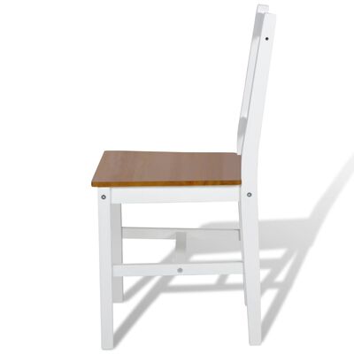 vidaXL Cadeiras de jantar 4 pcs madeira de pinho branco