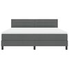vidaXL Cama Box com colch&atilde;o Cinzento escuro 180 x 200 cm tecido