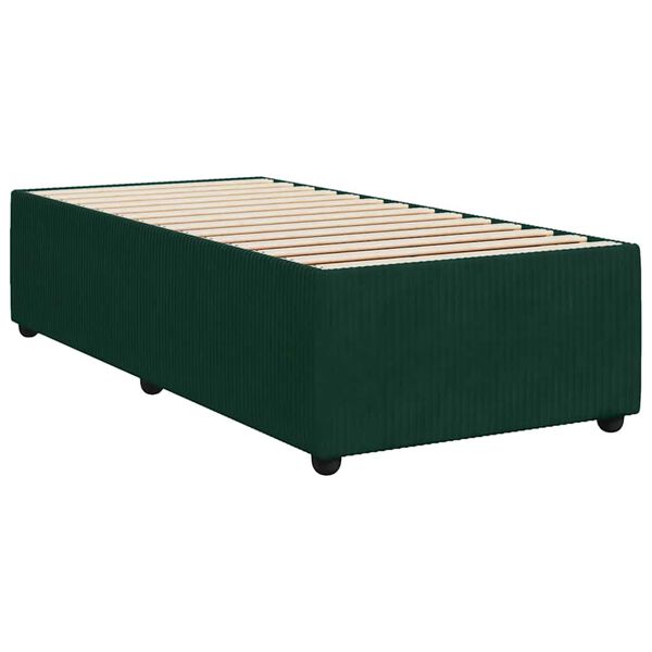 vidaXL Estrutura de cama sem colch&atilde;o 100x200 cm veludo verde-escuro