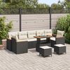 vidaXL Conjunto de Sofá de Jardim 10 pcs Preto Rattan Sintético
