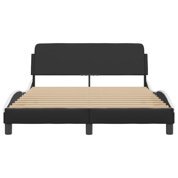 vidaXL Estrutura de cama Dover 120x200 couro artif. preto/branco
