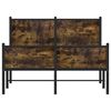 vidaXL Estrutura de cama sem colchão 120x190 cm metal carvalho fumado
