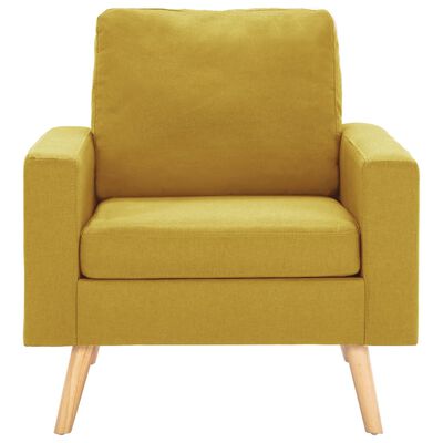 vidaXL 3 pcs conjunto de sofás tecido amarelo