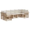 vidaXL Conjunto de Sof&aacute;s para Exterior 7 unid. Natural e Branco Creme