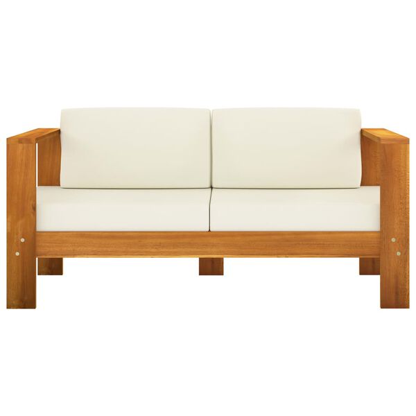vidaXL Conjunto de lounge de jardim com 5 pe&ccedil;as e almofadas 100x60 cm madeira de ac&aacute;cia