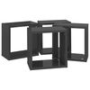 vidaXL Prateleiras parede forma de cubo 4 pcs 26x15x26 cm cinza brilh.