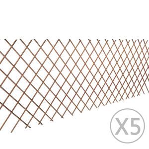 vidaXL Cerca em treli&ccedil;a salgueiro 5 pcs 180x90 cm