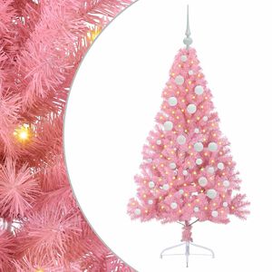 vidaXL &Aacute;rvore de Natal Artificial Pr&eacute;-iluminada Rosa 120 cm PVC
