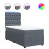 vidaXL Cama com molas/colch&atilde;o 90x190 cm veludo cinza-escuro
