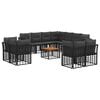 vidaXL Conjunto de Sof&aacute;s para Exterior 12 unid. Preto e Cinza Escuro