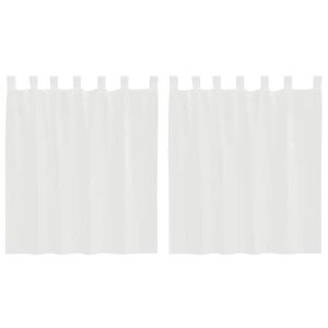 vidaXL Cortinas de voile com bolsos para var&atilde;o 2 pcs branco