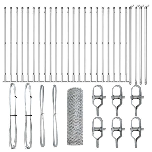 vidaXL Poste de Cerca Prateado 50 x 0,4 m (malha de 25 mm) A&ccedil;o