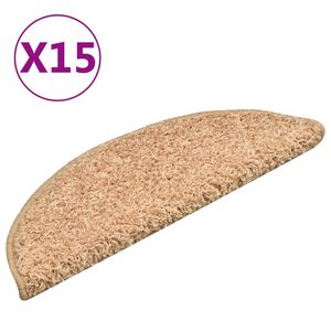 vidaXL Tapetes de escada 15 pe&ccedil;as 56x17x3 cm dourados semicirculares