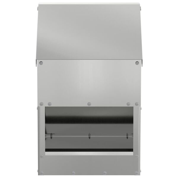 vidaXL Comedouro para galinha Prateado 21 x 16 x 33 cm A&ccedil;o Galvanizado