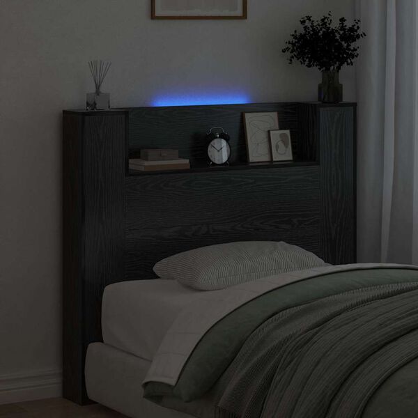 vidaXL Cabeceira Carvalho Preto 120 x 15 x 103,5 cm Madeira processada